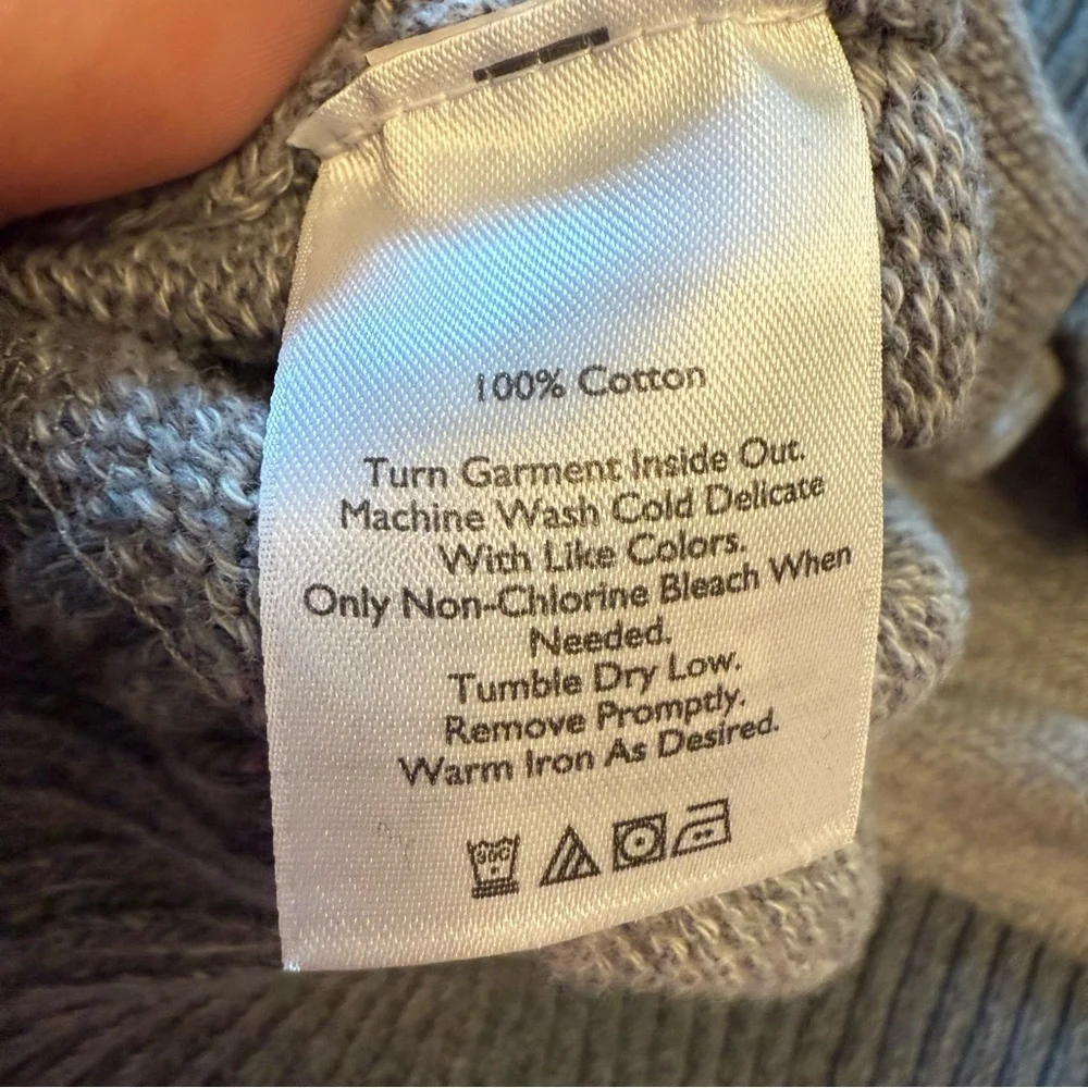 Eddie Bauer men’s XL gray 1/4 zip cotton sweater pullover mock neck grandpacore